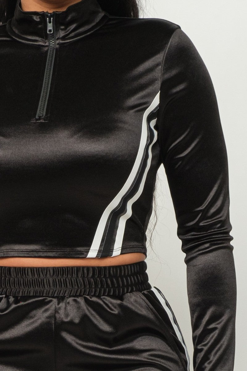 Front Zip Up Stripes Detail Jacket And Pants Set king-general-store-5710.myshopify.com