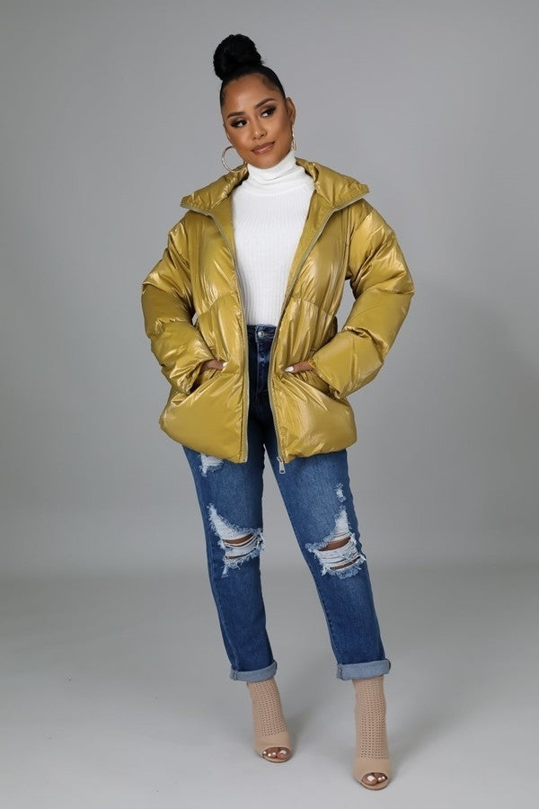 Yellow Non-stretch Bomber Jacket king-general-store-5710.myshopify.com