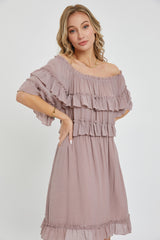 Off Shoulder Ruffle Dress king-general-store-5710.myshopify.com