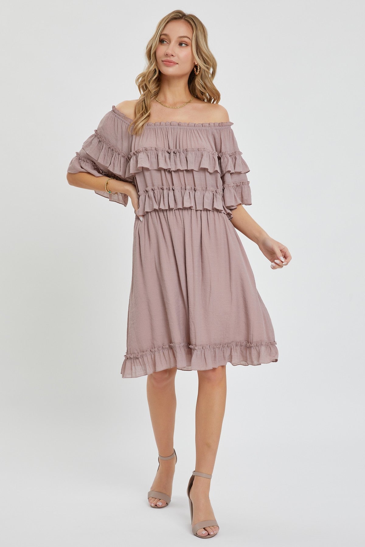 Off Shoulder Ruffle Dress king-general-store-5710.myshopify.com