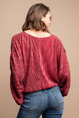 Satin Pleated Drawstring Top With Snap Button king-general-store-5710.myshopify.com