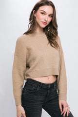 Wool Blend Cropped Sweater Top king-general-store-5710.myshopify.com