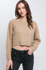 Wool Blend Cropped Sweater Top king-general-store-5710.myshopify.com