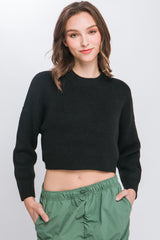 Wool Blend Cropped Sweater Top king-general-store-5710.myshopify.com