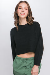 Wool Blend Cropped Sweater Top king-general-store-5710.myshopify.com