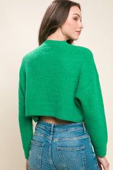 Wool Blend Cropped Sweater Top king-general-store-5710.myshopify.com