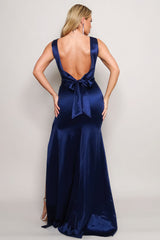 Sleeveless Deep V Low Back Bow Maxi Dress king-general-store-5710.myshopify.com