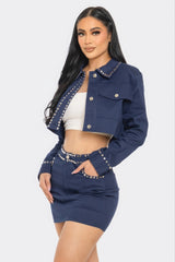 Embellished Cropped Jacket & Mini Skirt Set king-general-store-5710.myshopify.com