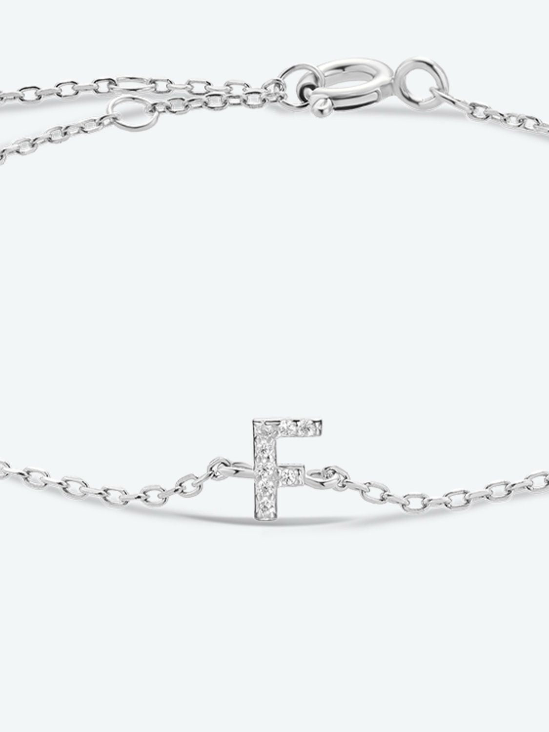 A To F Zircon 925 Sterling Silver Bracelet - Kings Crown Jewel Boutique