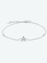 A To F Zircon 925 Sterling Silver Bracelet - Kings Crown Jewel Boutique