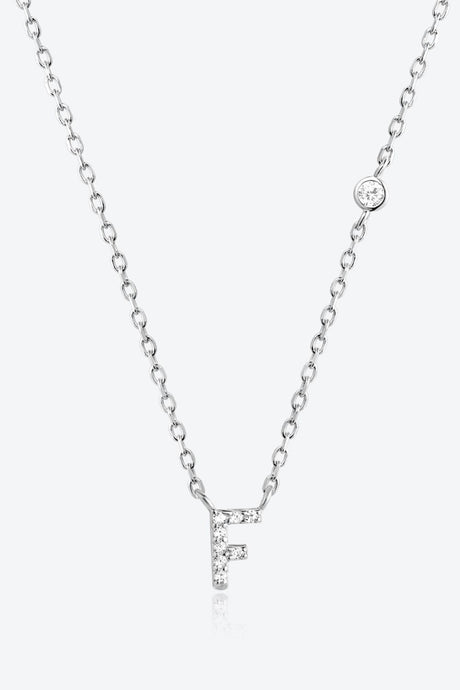 A To F Zircon 925 Sterling Silver Necklace - Kings Crown Jewel Boutique