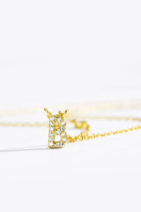 A To F Zircon 925 Sterling Silver Necklace - Kings Crown Jewel Boutique