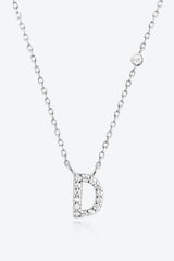 A To F Zircon 925 Sterling Silver Necklace - Kings Crown Jewel Boutique