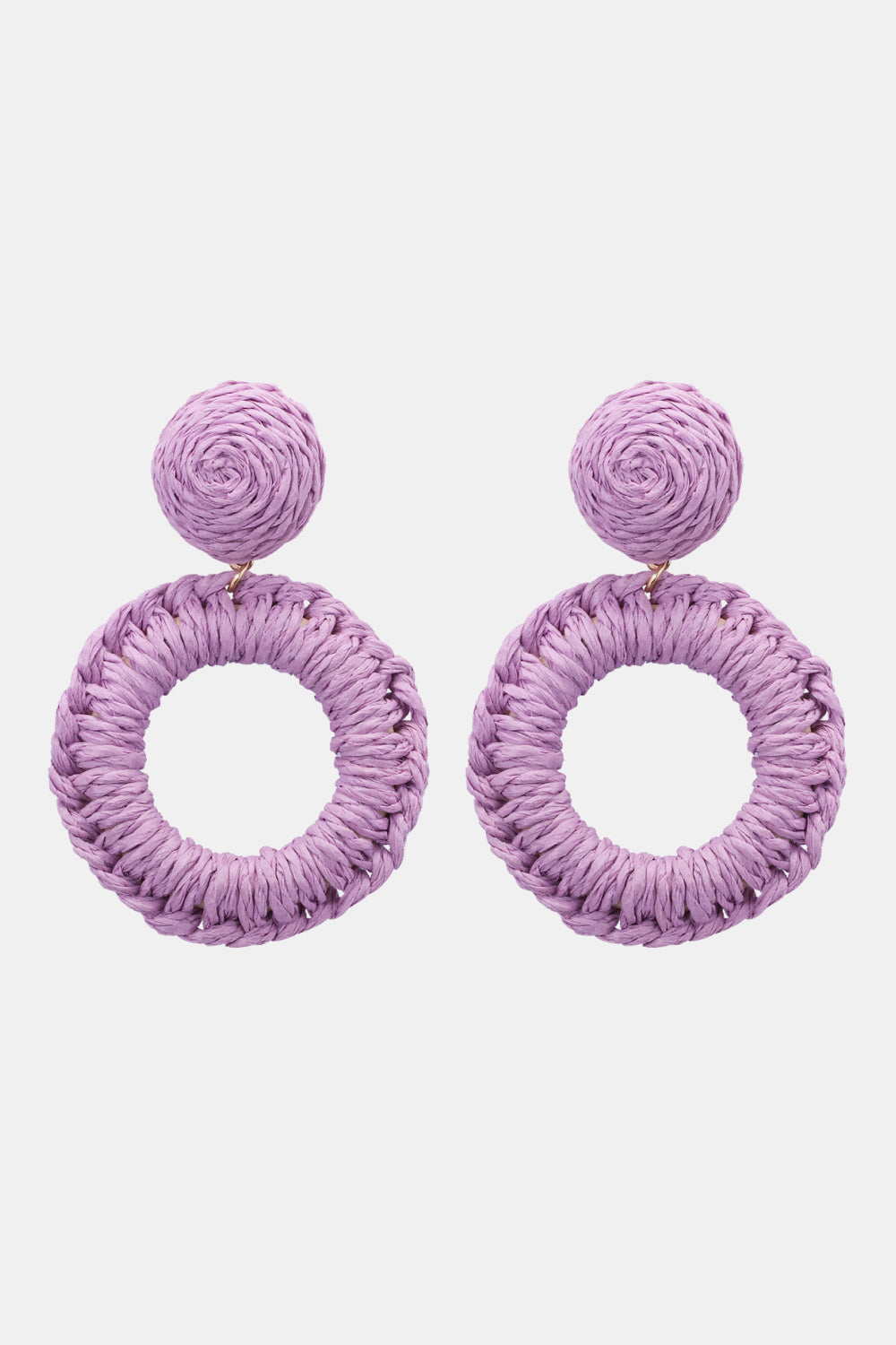 Round Shape Raffia Grass Dangle Earrings king-general-store-5710.myshopify.com