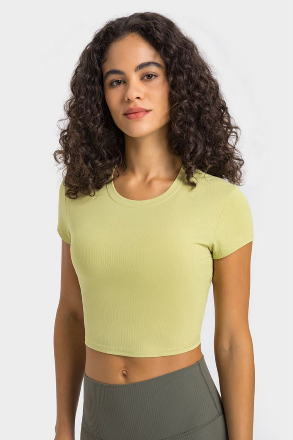 Round Neck Short Sleeve Cropped Sports T-Shirt king-general-store-5710.myshopify.com