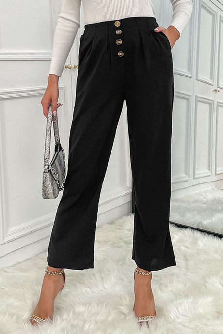 Button Fly Wide Leg Pants king-general-store-5710.myshopify.com