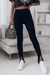 High Waist Ribbed Slit Leggings king-general-store-5710.myshopify.com