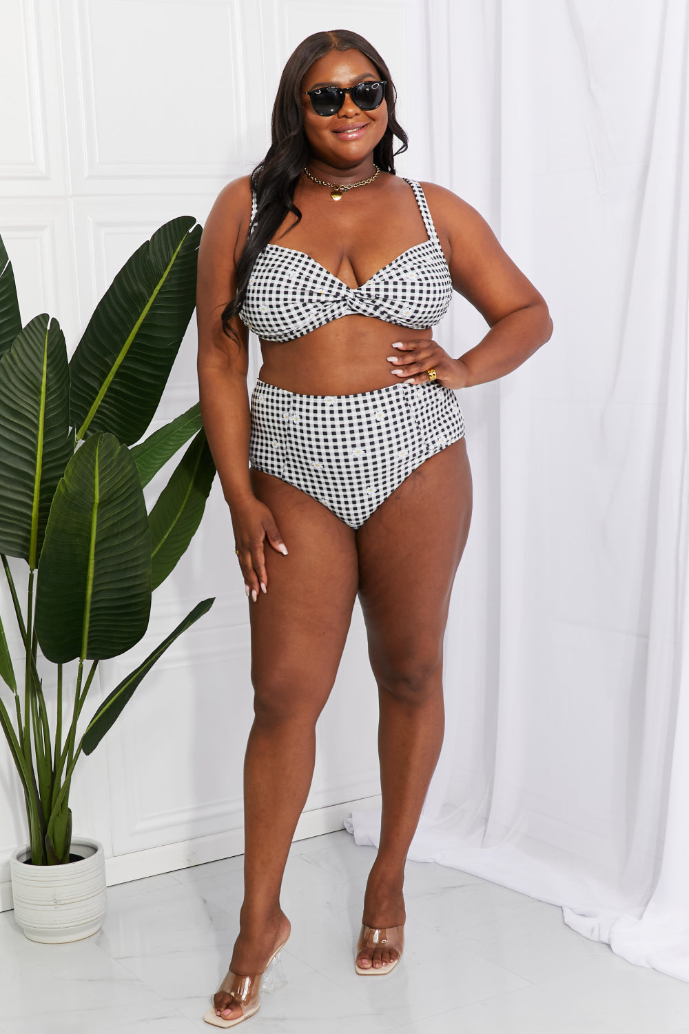 Marina West Swim Take A Dip Twist High-Rise Bikini in Black king-general-store-5710.myshopify.com