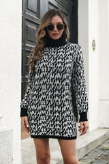 Heathered Turtleneck Mini Sweater  Dress king-general-store-5710.myshopify.com