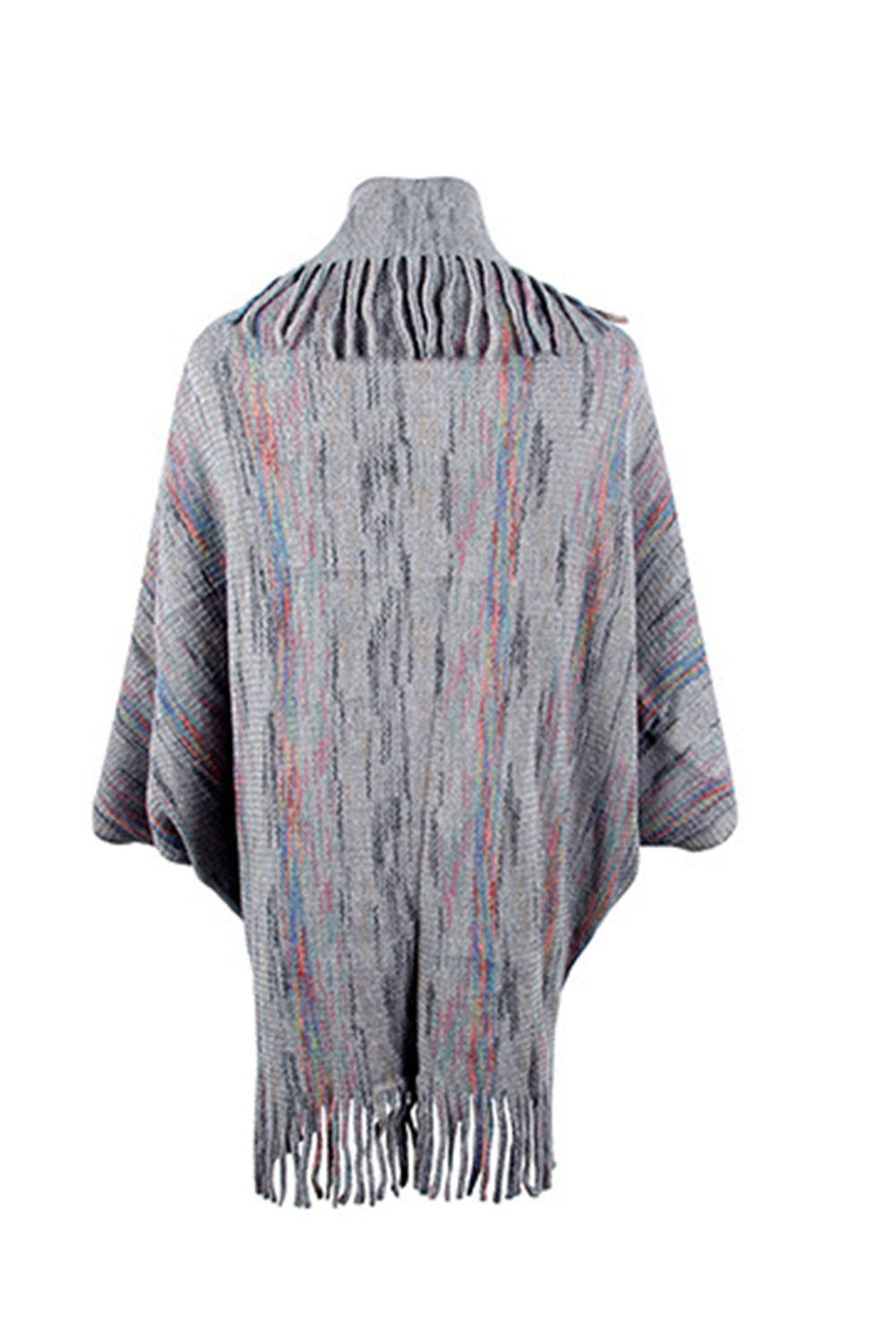 Fringe Detail Printed Poncho king-general-store-5710.myshopify.com