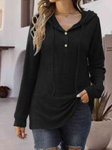 Half Button Up Drawstring Hoodie king-general-store-5710.myshopify.com