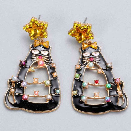 Rhinestone Alloy Cat Earrings king-general-store-5710.myshopify.com