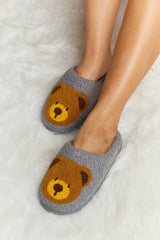 Melody Teddy Bear Print Plush Slide Slippers king-general-store-5710.myshopify.com