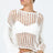 Openwork Boat Neck Long Sleeve Cover Up king-general-store-5710.myshopify.com