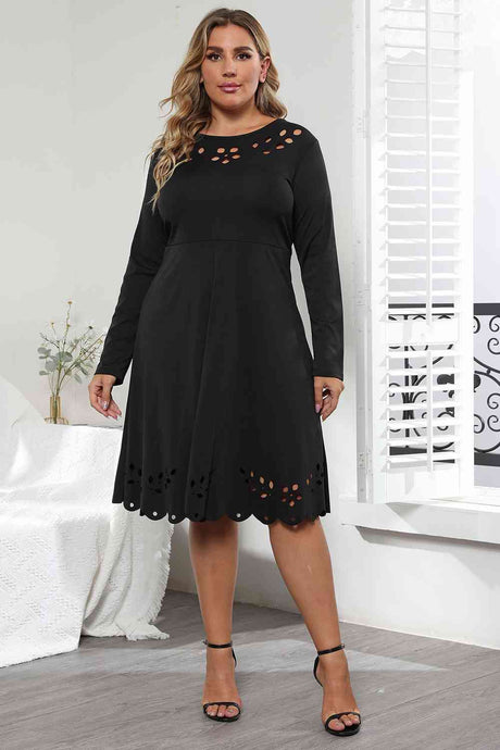 Long Sleeve Cutout Detail Dress king-general-store-5710.myshopify.com