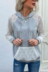 Lace Raglan Sleeve Drawstring Hoodie king-general-store-5710.myshopify.com