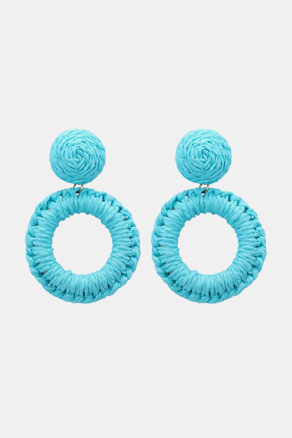 Round Shape Raffia Grass Dangle Earrings king-general-store-5710.myshopify.com