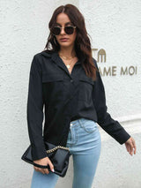 Collared Neck Buttoned Shirt with Pockets king-general-store-5710.myshopify.com