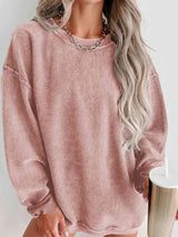 Round Neck Dropped Shoulder Sweatshirt king-general-store-5710.myshopify.com