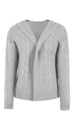 Cable-Knit Dropped Shoulder Hooded Cardigan king-general-store-5710.myshopify.com