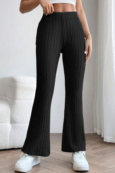 Basic Bae Full Size Ribbed High Waist Flare Pants king-general-store-5710.myshopify.com