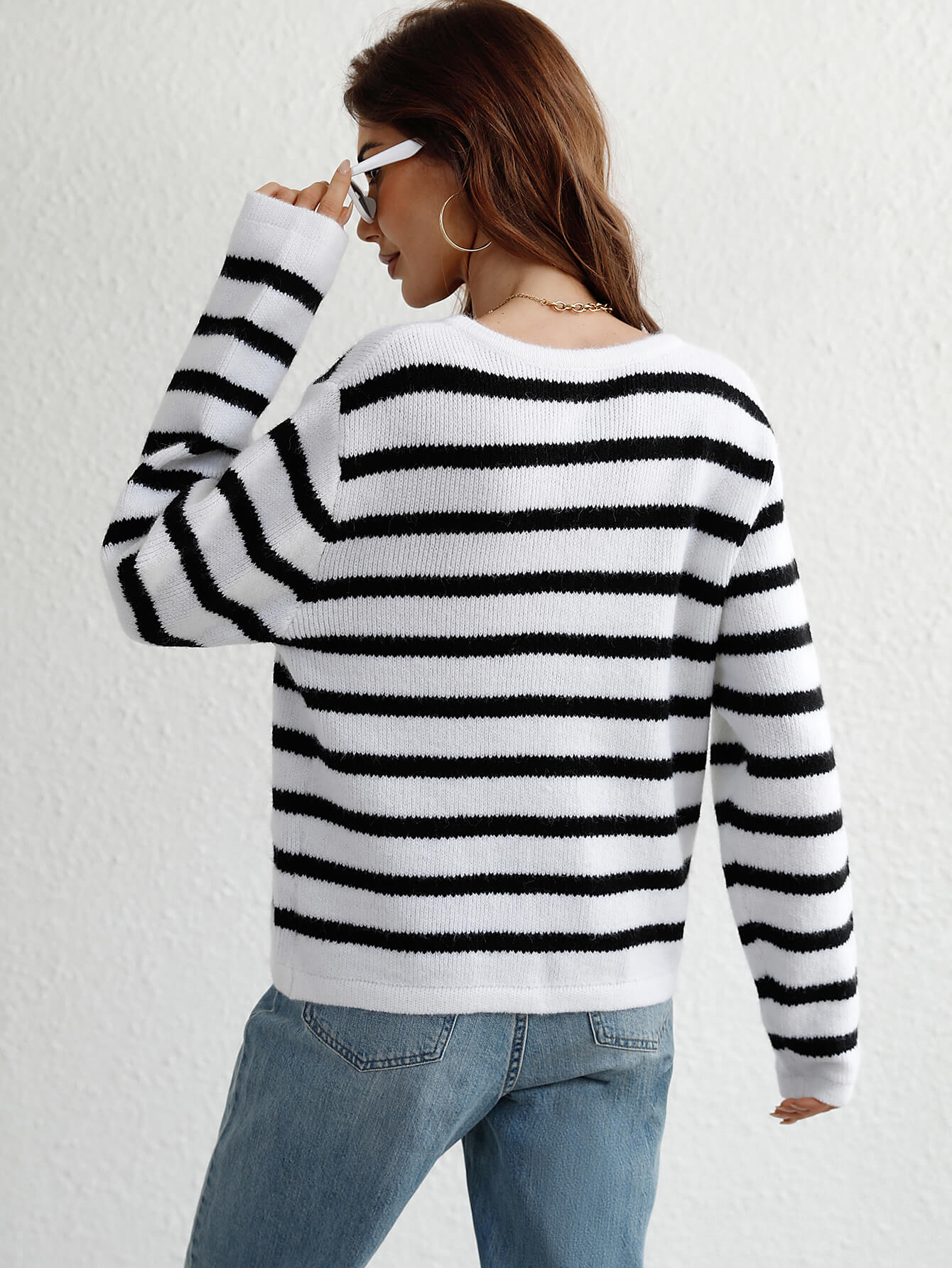 Woven Right Striped Button Front Cardigan king-general-store-5710.myshopify.com