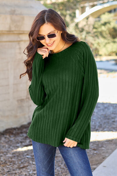 Basic Bae Full Size Ribbed Round Neck Long Sleeve Knit Top king-general-store-5710.myshopify.com