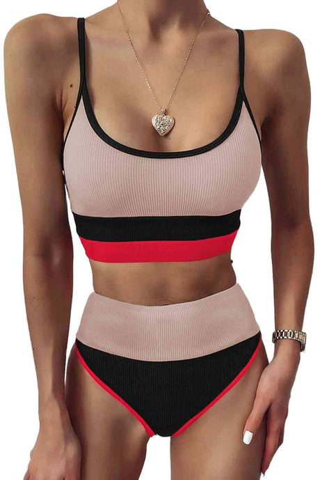 Color Block Spaghetti Strap Two-Piece Swim Set king-general-store-5710.myshopify.com