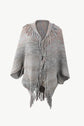 Multicolored Fringe Trim Poncho king-general-store-5710.myshopify.com