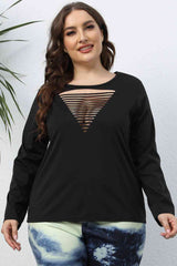 Plus Size Cutout Front Long Sleeve T-Shirt king-general-store-5710.myshopify.com