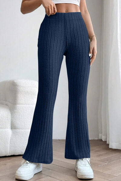 Basic Bae Full Size Ribbed High Waist Flare Pants king-general-store-5710.myshopify.com