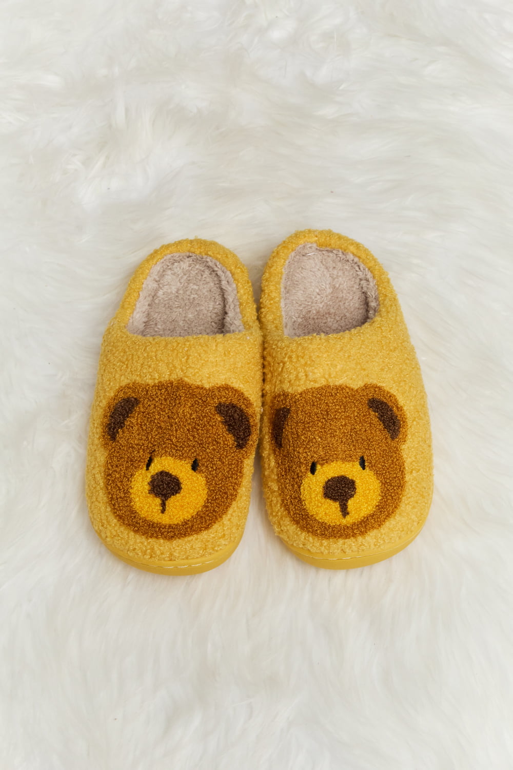 Melody Teddy Bear Print Plush Slide Slippers king-general-store-5710.myshopify.com