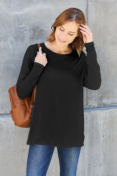 Basic Bae Full Size Round Neck Dropped Shoulder T-Shirt king-general-store-5710.myshopify.com