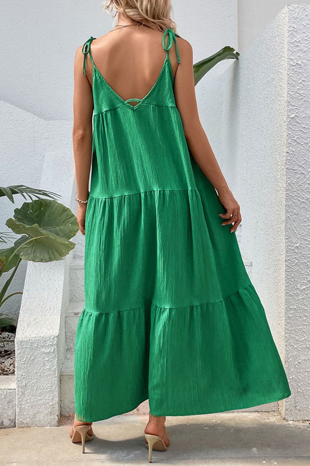 Tie-Shoulder Tiered Maxi Dress king-general-store-5710.myshopify.com