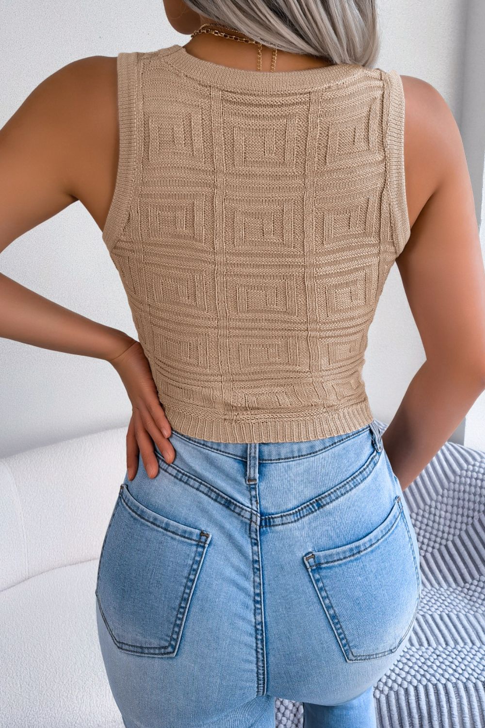 Cutout Sleeveless Knit Top king-general-store-5710.myshopify.com