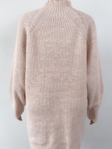 Mock Neck Dropped Shoulder Sweater Dress king-general-store-5710.myshopify.com