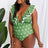Marina West Swim Moonlit Dip Ruffle Plunge Swimsuit in Mid Green king-general-store-5710.myshopify.com