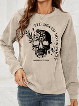 Skull Graphic Dropped Shoulder Sweatshirt king-general-store-5710.myshopify.com