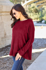 Basic Bae Full Size Ribbed Round Neck Long Sleeve Knit Top king-general-store-5710.myshopify.com