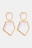 Geometrical Shape Zinc Alloy Frame Resin Dangle Earrings king-general-store-5710.myshopify.com